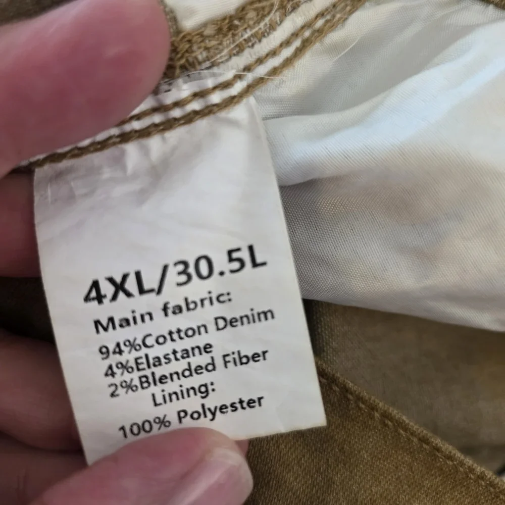 Jett Jeans Pants Men's Size 4XL 30.5 Inseam Brown Straight Leg Chinos Khakis